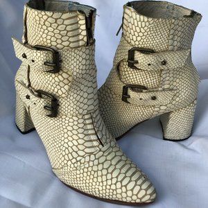 Freebird by Steven Joey White Snake Boots